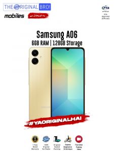 Samsung A06 - 6GB RAM - 128GB Storage - PTA Approved - 12 Months Warranty - Gold - The Original Bro Mobiles - TOB41
